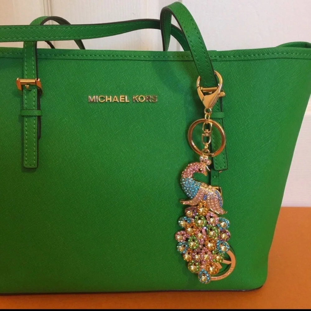 ❤️❤️❤️NEW multi-color large peacock purse charm❤️❤️❤️ - Picture 3 of 9